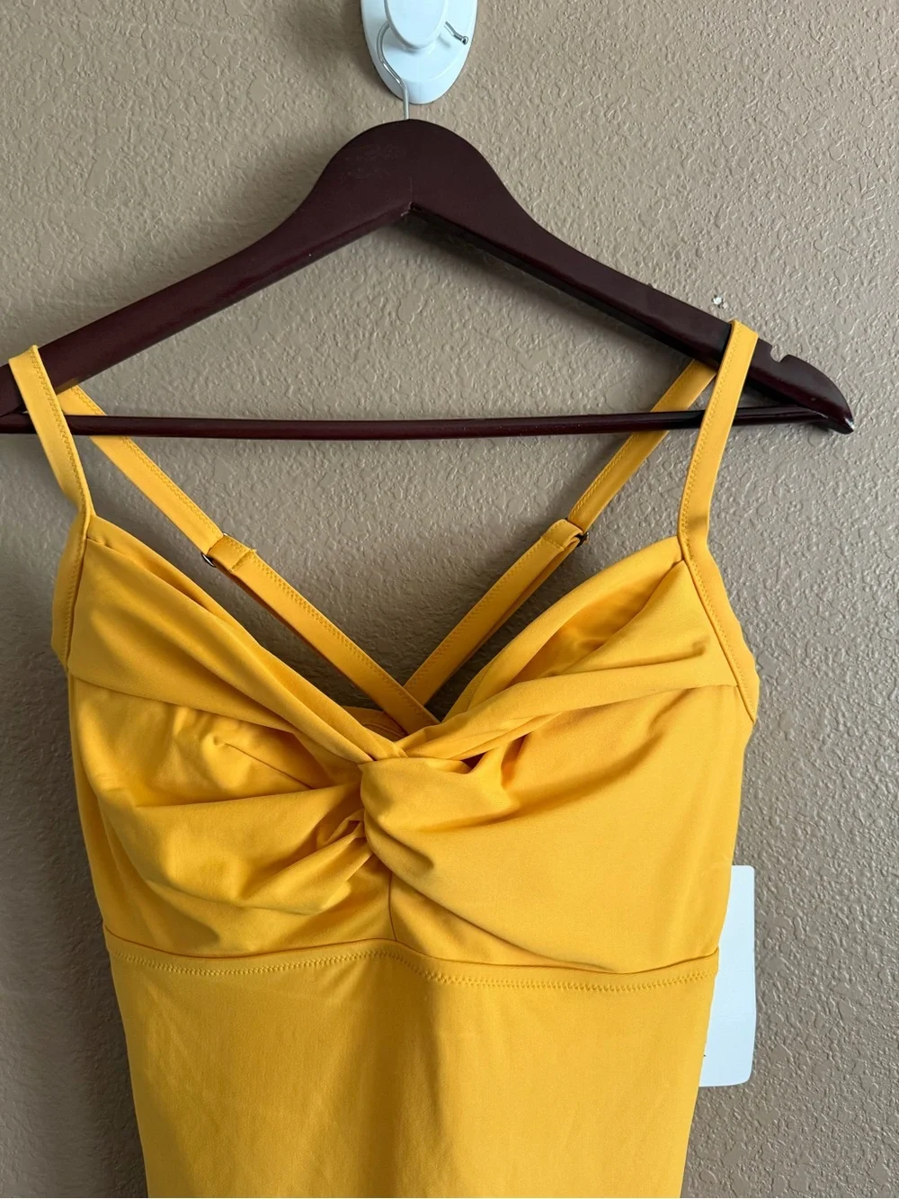 Athleta Yellow Twist up Swim Tankini Top Size 36D/DD NWT